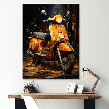 Edgy Scooter Graffiti Odyssey - Scooter Canvas Wall Art
